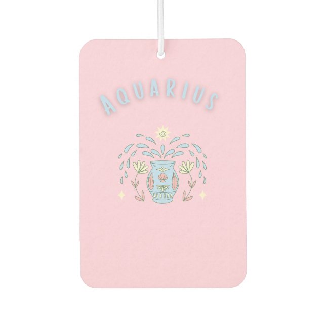 Pink Wassermann, Sternzeichen, Sternzeichen-Druck  Autolufterfrischer (Vorderseite)