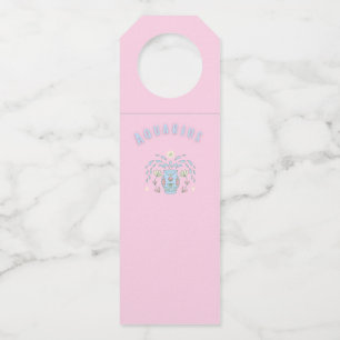 Pink Wassermann, Sternzeichen, Sternzeichen-Druck Flaschenanhänger