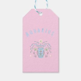 Pink Wassermann, Sternzeichen, Sternzeichen-Druck  Geschenkanhänger