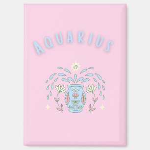 Pink Wassermann, Sternzeichen, Sternzeichen-Druck Magnet