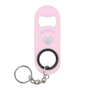 Pink Wassermann, Sternzeichen, Sternzeichen-Druck  Mini Flaschenöffner