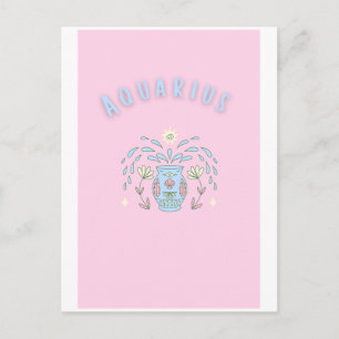 Pink Wassermann, Sternzeichen, Sternzeichen-Druck  Postkarte