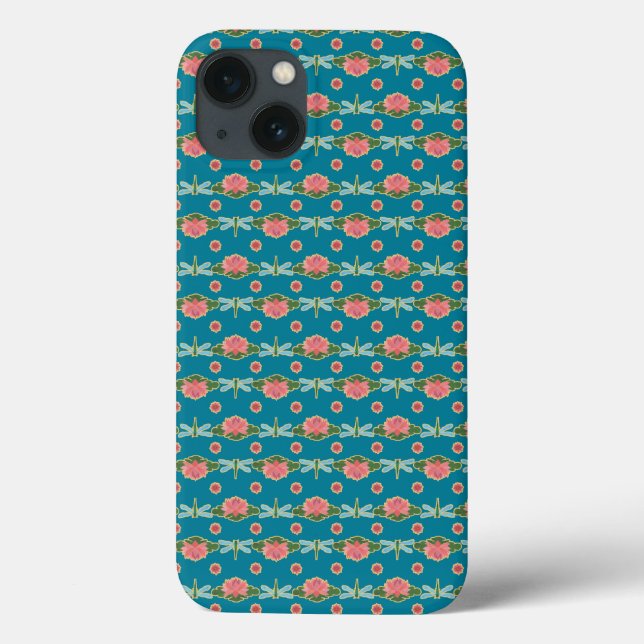 Pink Water Lilies, Dragonflies iPad Case-Mate Fall iPhone Hülle (Rückseite)