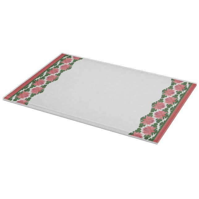 Pink Water Lilies Glass Chopping Board Schneidebrett (Ecke)
