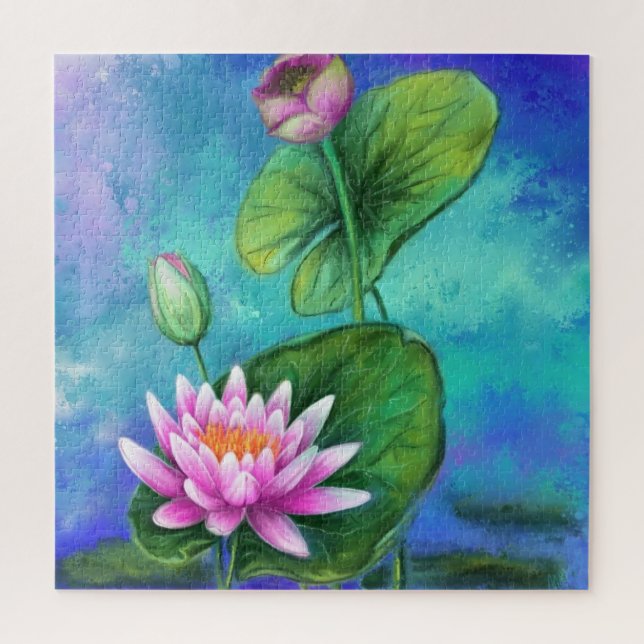 Pink Water Lily Puzzle Lilie (Vertikal)