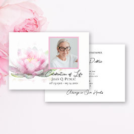 Pink Water Lily Watercolor Celebration of Life Einladung