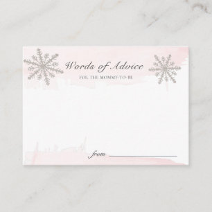 Pink Watercolo Snowflakes Baby Duschberatung Karte
