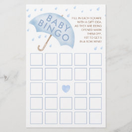 Pink Watercolor Baby Bingo Game Card
