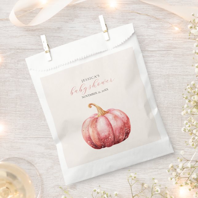 Pink Watercolor Baby Dusche Gefallen Taschen Geschenktütchen (Ausgeschnitten)