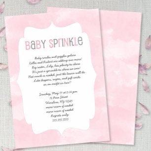 Pink Watercolor Baby Sprinkle, Mädchen, Babydusche Einladung