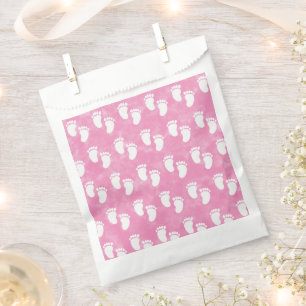 Pink Watercolor Babydusche Muster Geschenktütchen