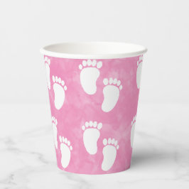 Pink Watercolor Babydusche Muster Pappbecher
