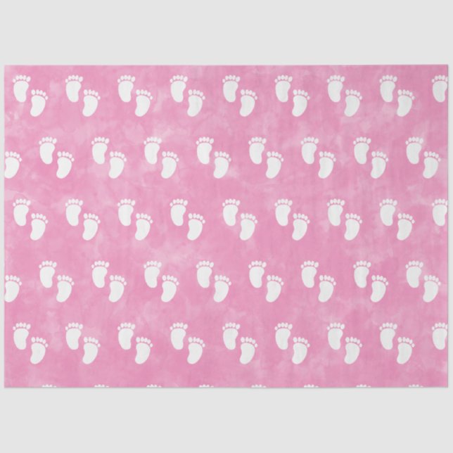 Pink Watercolor Babydusche Muster Seidenpapier (Vorderseite)