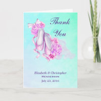 Pink Watercolor Ballet Slippers Wedding Danke