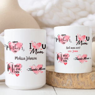 Pink Watercolor Beste Mama je Muttertagswoche Rede Kaffeetasse