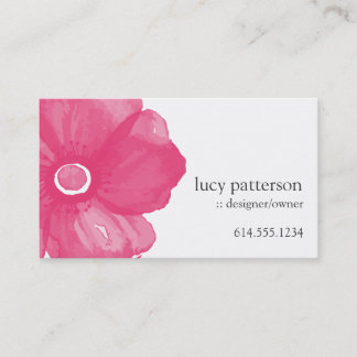 Pink Watercolor Blume Business Cards Visitenkarte