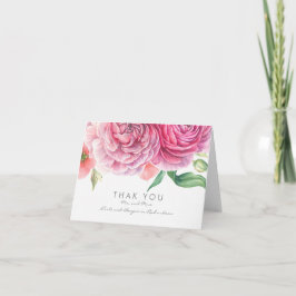Pink Watercolor Blume Elegante Hochzeit Vielen Dan Dankeskarte