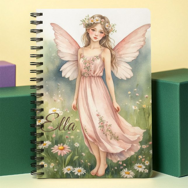 Pink Watercolor Blume Fairy Personalisiert Noteboo Notizbuch (Von Creator hochgeladen)