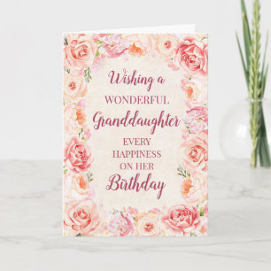 Pink Watercolor Blume Großtochter Geburtstag Karte