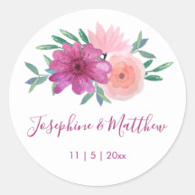 Pink Watercolor Blume Hochzeit