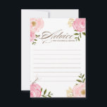 Pink Watercolor Blume Hochzeitsratgeber Karte<br><div class="desc">Eine skurrile "Ratschläge für Braut und Bräutigam"-Karte mit Aquarellpinkern und Rose. Das ist perfekt für Frühjahr und "It's a Girl" Babydusche. Eine passende Babydusche und Accessoires sind vorhanden.</div>