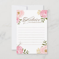 Pink Watercolor Blume Hochzeitsratgeber Karte