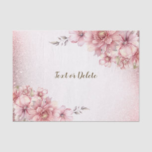 Pink Watercolor Blume Shiny Glitzer Moderne Seidenpapier