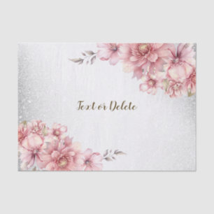 Pink Watercolor Blume Shiny Glitzer Moderne Seidenpapier