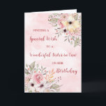 Pink Watercolor Blume Sister der Justiz Geburtstag Karte<br><div class="desc">Geburtstagskarte für Rechtsschwester mit Vintagen rosa Aquarellfarben-Blume und nachdenklichem Vers.</div>