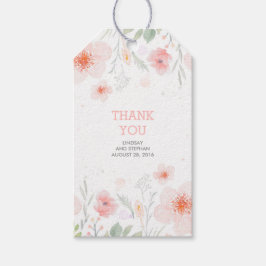 Pink Watercolor Blume Sommerwetterwoche Geschenkanhänger