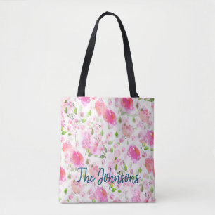 Pink Watercolor Blumengarten Muster