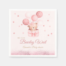 Pink Watercolor Boho Girl Teddy Bear Babydusche