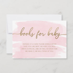 Pink Watercolor Books anfordern Einsteckkarte Einladung