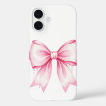 Pink Watercolor Bow iPhone 16 Fall