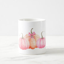 Pink Watercolor Bow Pumpkins für den Fall