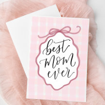 Pink Watercolor Bow's Day Card