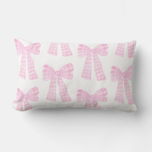 Pink Watercolor Bows Preppy Grandmillennial Lendenkissen