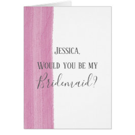 Pink Watercolor Brushstroke Bridesmaid Vorschlag