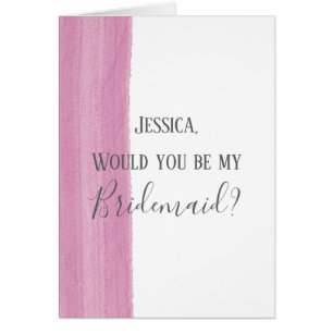 Pink Watercolor Brushstroke Bridesmaid Vorschlag
