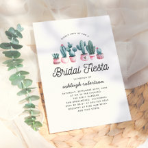 Pink Watercolor Cactus Bridal Fiesta