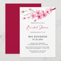 Pink Watercolor Cherry Blossom Brautparty