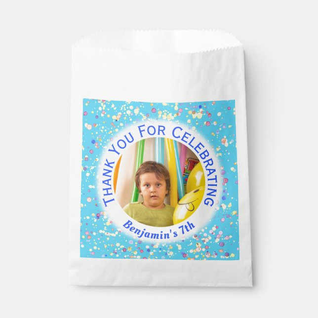 Pink Watercolor Confetti Individuell anpassbares K Geschenktütchen (Vorderseite)