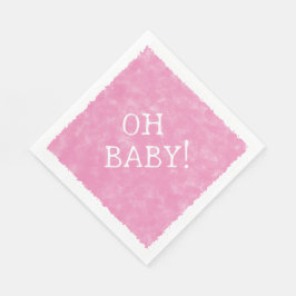 Pink Watercolor Custom Text Baby Dusche Oh Baby Serviette