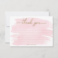 Pink Watercolor Danke Karte