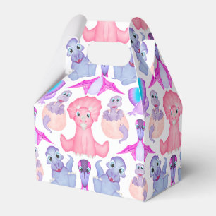 Pink Watercolor Dinosaurier Birthday Baby Dusche Geschenkschachtel