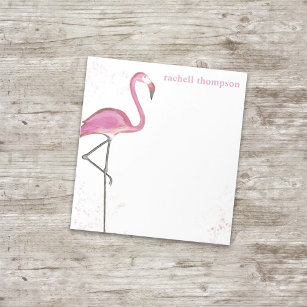 Pink Watercolor Flamingo Einfaches stilvolles Ambi Notizblock