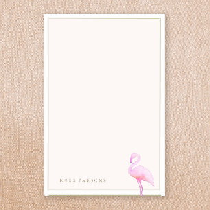 Pink Watercolor Flamingo Notepad Post-it Klebezettel