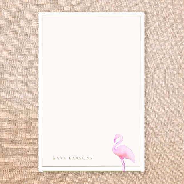 Pink Watercolor Flamingo Notepad Post-it Klebezettel (Von Creator hochgeladen)