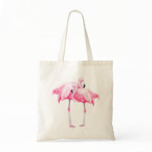 Pink Watercolor Flamingos Illustration