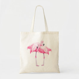 Pink Watercolor Flamingos Illustration Tragetasche